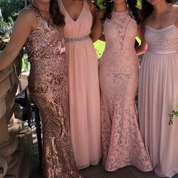 Vera Wang Long Chiffon Low Crisscross Back - Picture 6 of 6